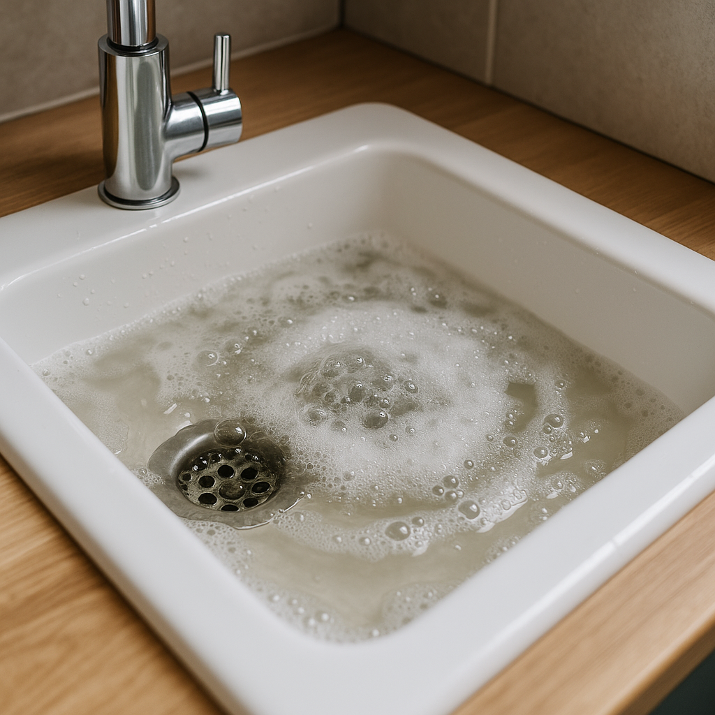 Stopp i avlopp – när vattnet stiger i handfatet